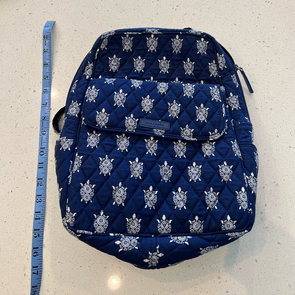 Navy Ver Bradley Backpack with sea turtles